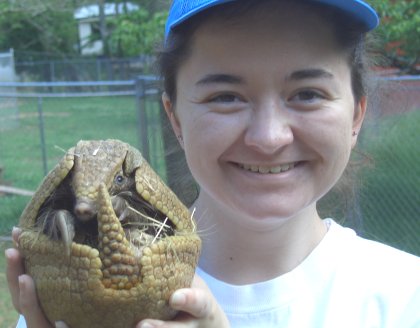 Adah and a 3 banded armadillo